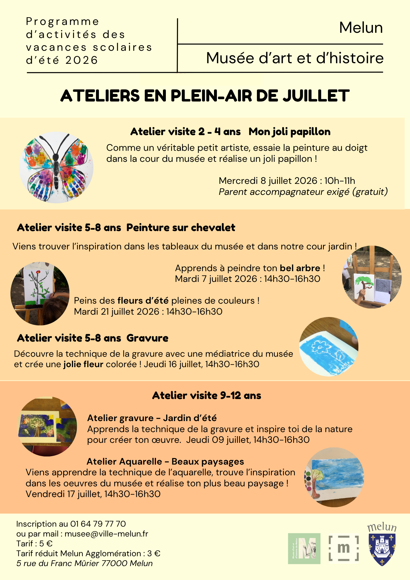 ateliers enfants juillet